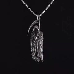 Grim Reaper Pendant Necklace – Scythe Reaper Jewelry