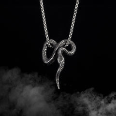 Vintage Snake Pendant Necklace 
