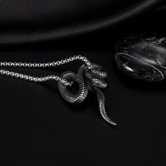 Vintage Snake Pendant Necklace 