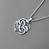 Double-Headed Snake Knot Pendant Necklace – Vintage Serpent Amulet Jewelry