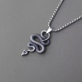 Vintage Twisted Snake Pendant Necklace – Gothic Serpent Amulet Jewelry