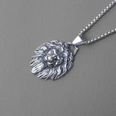 Bold Lion Head Pendant Necklace