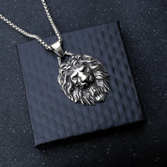 Bold Lion Head Pendant Necklace
