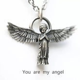 Vintage Alloy Angel Wings Pendant Necklace