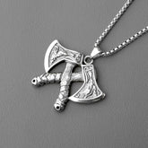 Viking Double Axe Pendant Necklace
