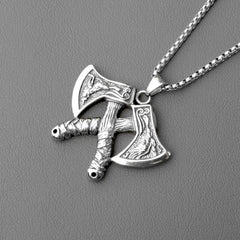 Viking Double Axe Pendant Necklace