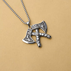 Viking Double Axe Pendant Necklace
