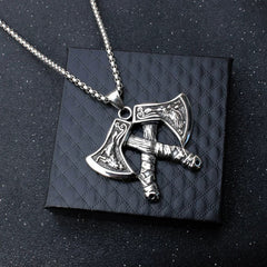 Viking Double Axe Pendant Necklace