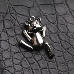Cute Bear Pendant – Metallic Silver