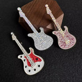 Sparkling Electric Guitar Brooch – Crystal Rhinestone Pin