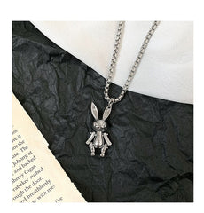 Playful Alloy Rabbit Charm Necklace – Unique Fashion Accessory