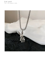 Playful Alloy Rabbit Charm Necklace – Unique Fashion Accessory