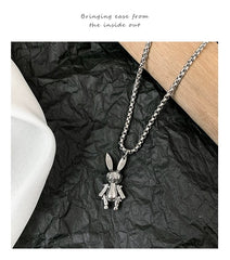 Playful Alloy Rabbit Charm Necklace – Unique Fashion Accessory