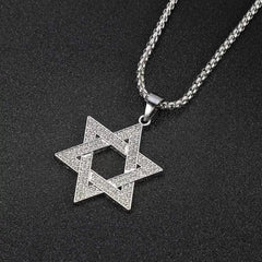 Alloy Star of David Pendant Necklace – Sparkling Geometric Jewelry