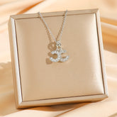 Luxury Alloy Double C Pendant Necklace – Gold & Silver Plated, Rhinestone Accents