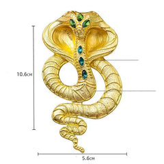 Vintage Alloy Cobra Snake Brooch – Gold