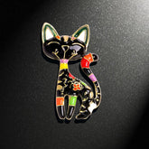 Colorful Enamel Cat Brooch – Whimsical Fashion Pin