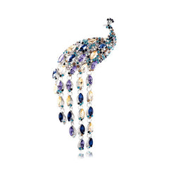 Luxury Crystal Peacock Brooch – Elegant Rhinestone Pin for Women