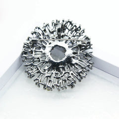 Alloy Rainbow Starburst Brooch Pin with Multicolor Rhinestones