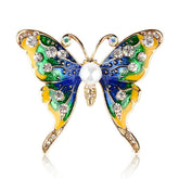 Elegant Alloy Butterfly Brooch with Rhinestones and Pearl Center