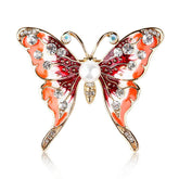 Elegant Alloy Butterfly Brooch with Rhinestones and Pearl Center