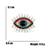 Alloy Evil Eye Brooch – Colorful Crystal & Bead Statement Pin