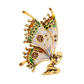 Enamel Fairy Butterfly Wings Brooch – Gold Alloy
