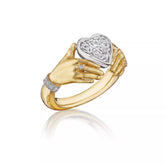 Heart in Hands Zirconia Ring