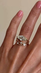 Mermaid's Tear Moissanite Ring Set