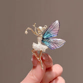 Sparkling Fairy Brooch – Glitter Dress & Iridescent Wings Pin