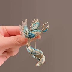 Blue Enamel Phoenix Brooch