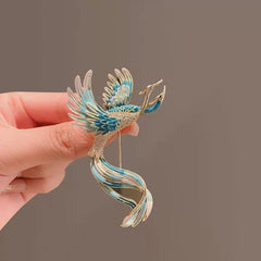 Blue Enamel Phoenix Brooch