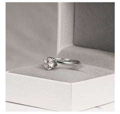 S925 Sterling Silver 1ct Moissanite Solitaire Ring – Classic Elegance