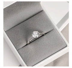 S925 Sterling Silver 1ct Moissanite Solitaire Ring – Classic Elegance