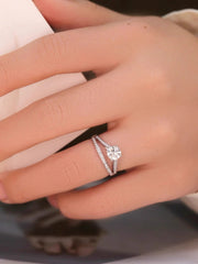 Elegant Alloy Star Zircon Ring for Women – Double Band Design