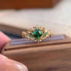 Vintage Royal Green Zircon Ring