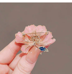 Pink Flower Pearl Brooch – Elegant Alloy Pin for Women