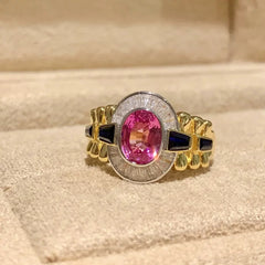 Elegant Pink Zircon Alloy Ring – Vintage Inspired Statement Jewelry