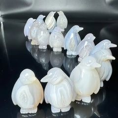 Agate Penguin Figurines – Crystal Healing and Decorative Sculptures