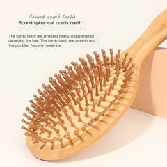 Natural Bamboo Scalp Massage comb Portable Mini Detangling Comb Anti-Static Hair Care comb