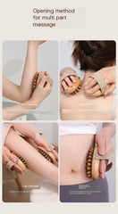 Wooden Massage Brush with Smooth Rounded Bristles