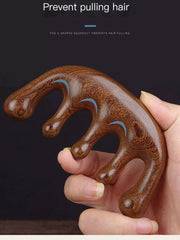 Anti-Pulling Wooden U-Shaped Hair Massage Comb
