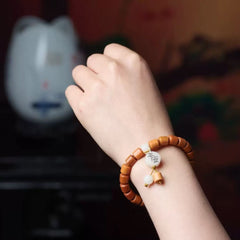 Peace Charm Bodhi Bracelet Wooden Bead Jewelry