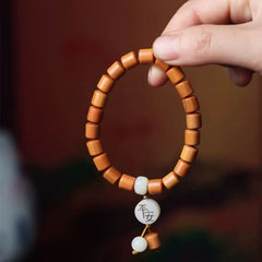 Peace Charm Bodhi Bracelet Wooden Bead Jewelry