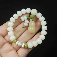 White Jade Bodhi Bracelet – Handcrafted Spiritual Jewelry