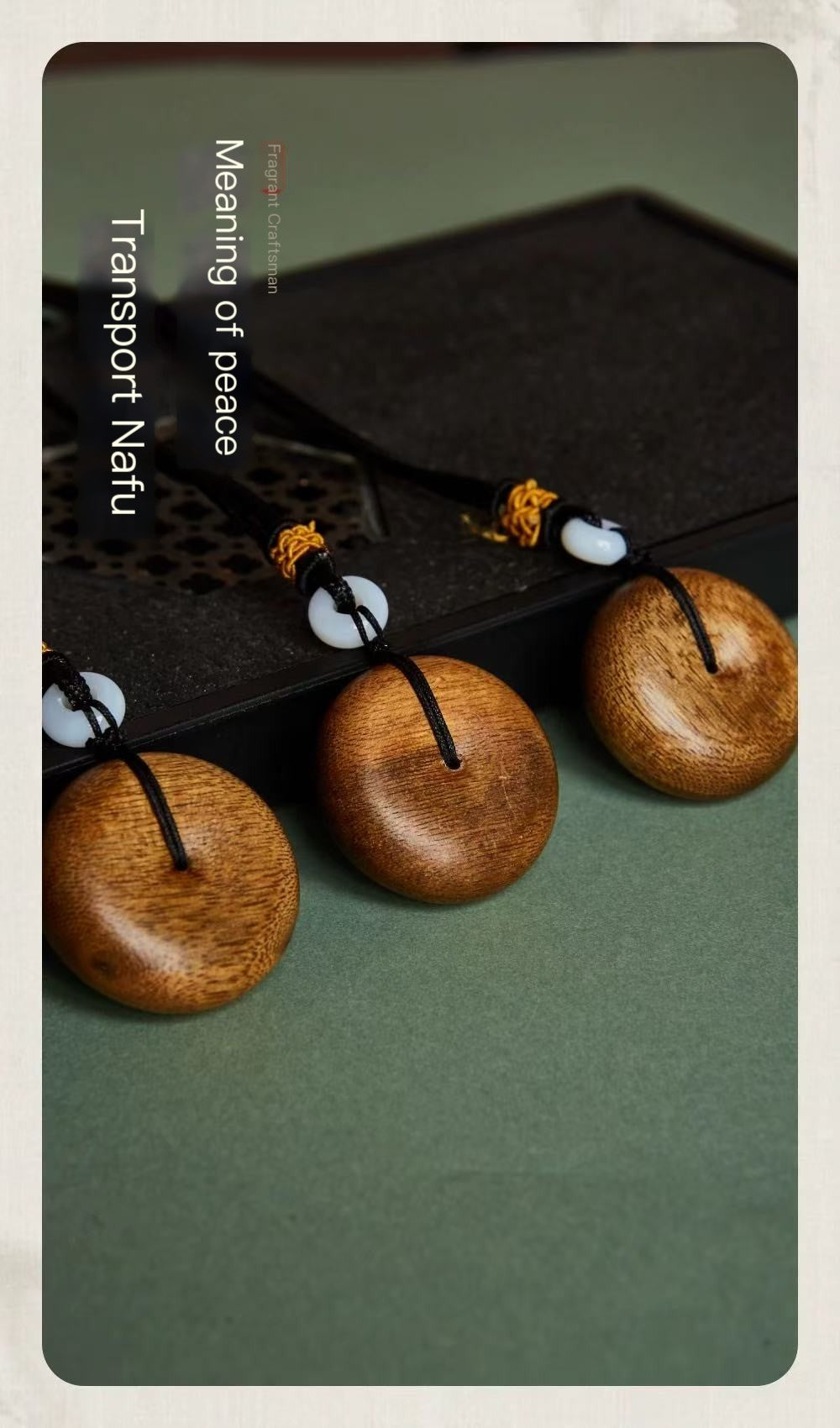 Agarwood Safety Buckle Necklace – Fragrant Elegance with Vintage Craftsmanship