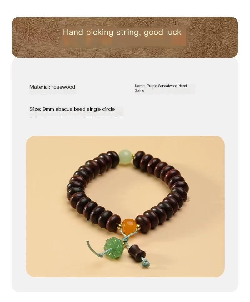 Purple Sandalwood Hand String – Elegance and Good Luck in Every Bead