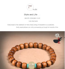 Handcrafted Thuja Bead Bracelet – Timeless Elegance