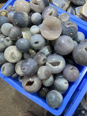 Natural Agate Geode Spheres Crystal Balls with Sparkling Interiors