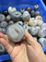 Natural Agate Geode Spheres Crystal Balls with Sparkling Interiors